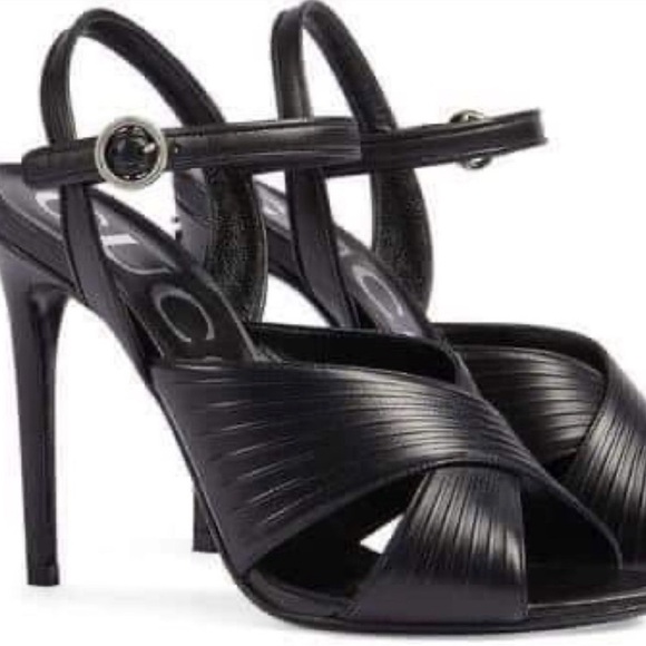 NEW Authentic Gucci Black Ankle Strap Heel 40 (US 10) - Picture 2 of 6